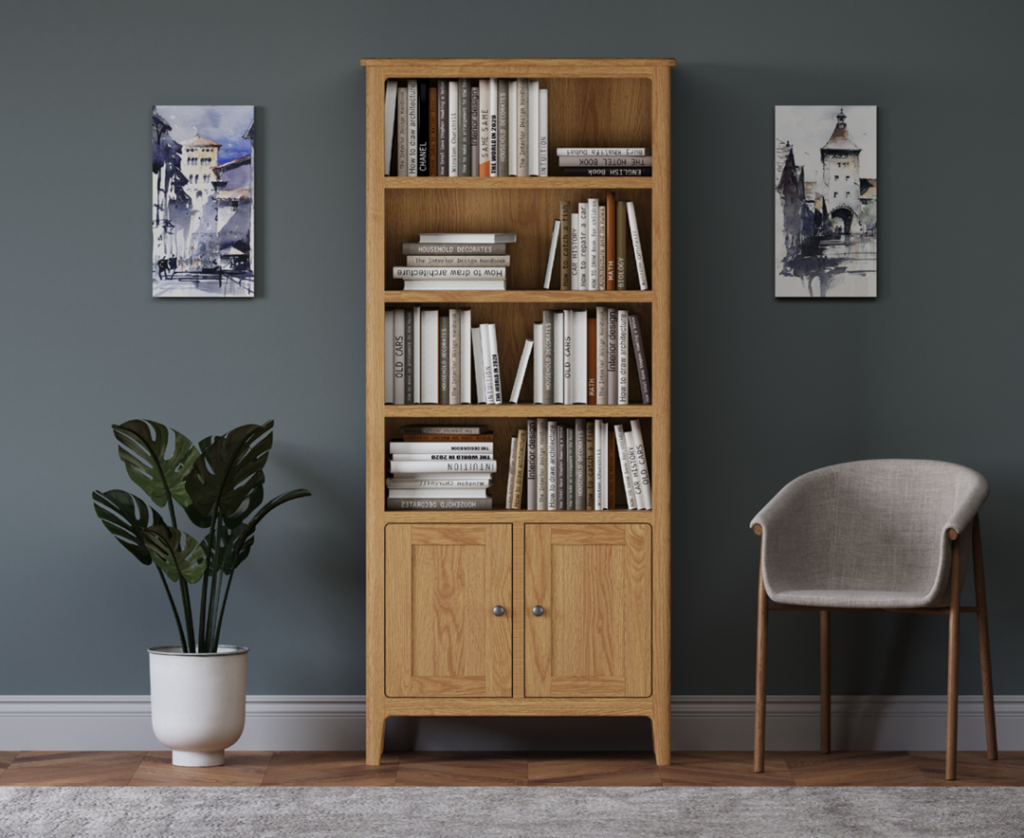 Loxton Solid Oak Tall Bookcase