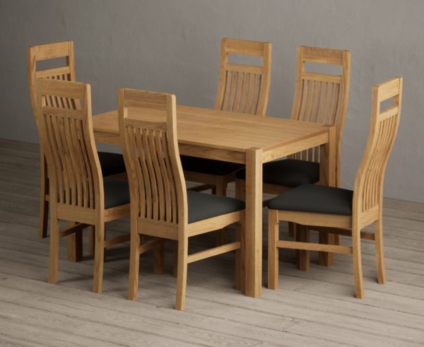 York 120cm Solid Oak Dining Table with 4 Cream Chairs | Bed Sava
