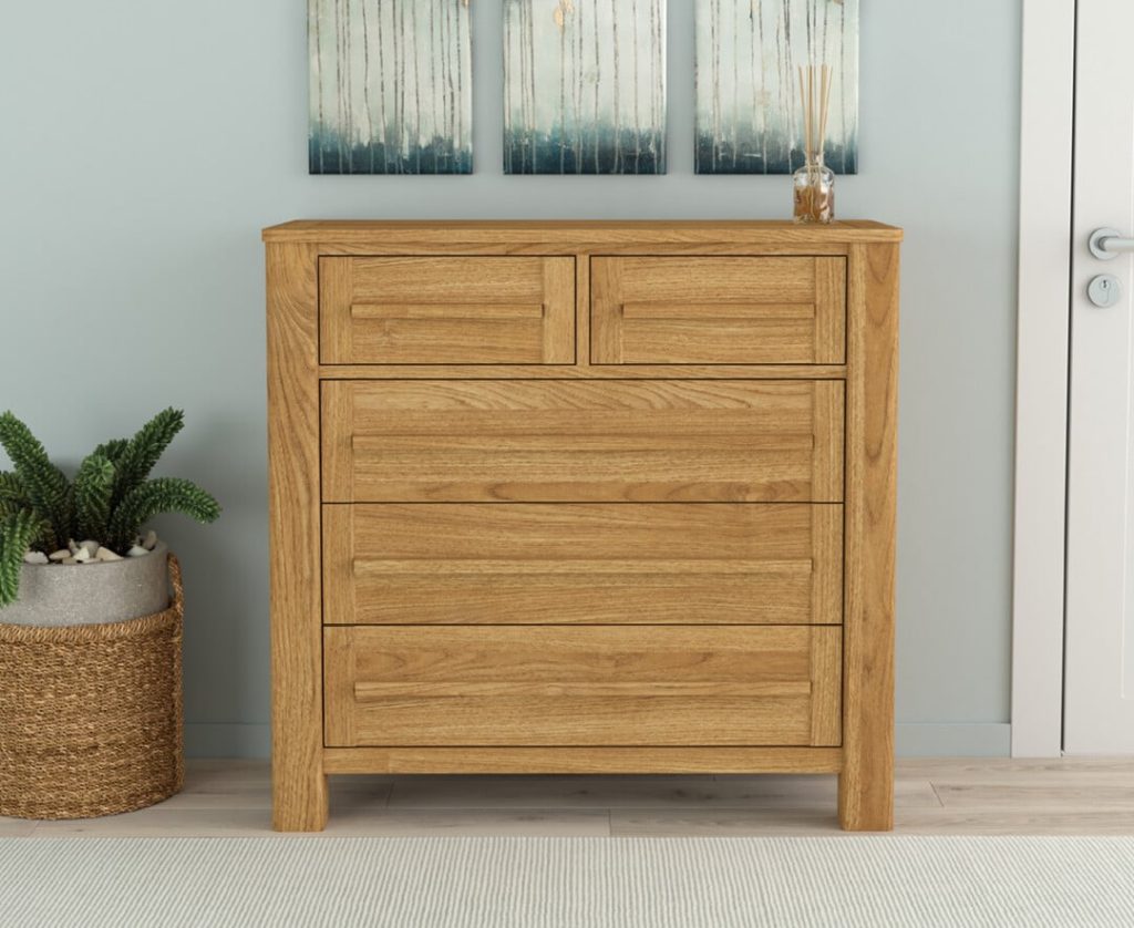 Eclipse Solid Oak 2 Over 3 Chest of Drawers
