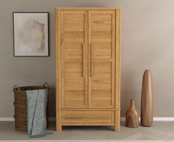 Eclipse Solid Oak Double Wardrobe | Bed Sava