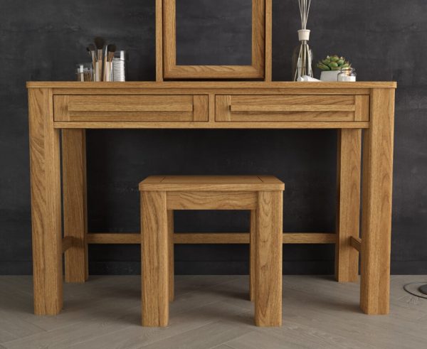 Eclipse Solid Oak Dressing Table Stool | Bed Sava