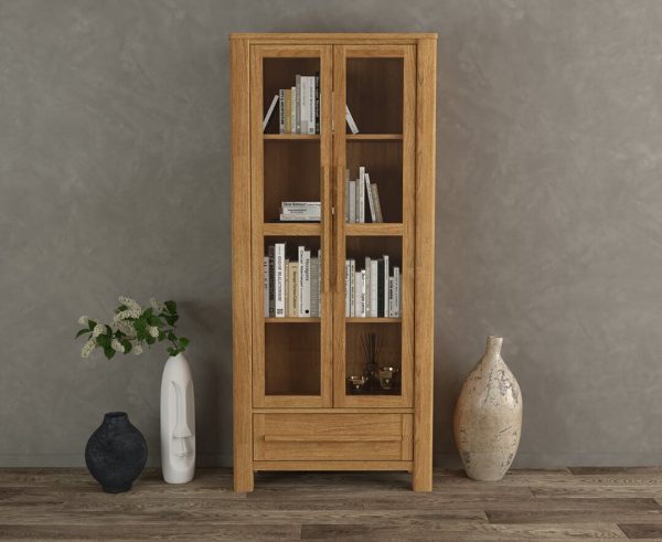 Eclipse Solid Oak Glazed Display Cabinet | Bed Sava