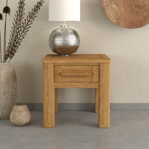 Eclipse Solid Oak Lamp Table | Bed Sava