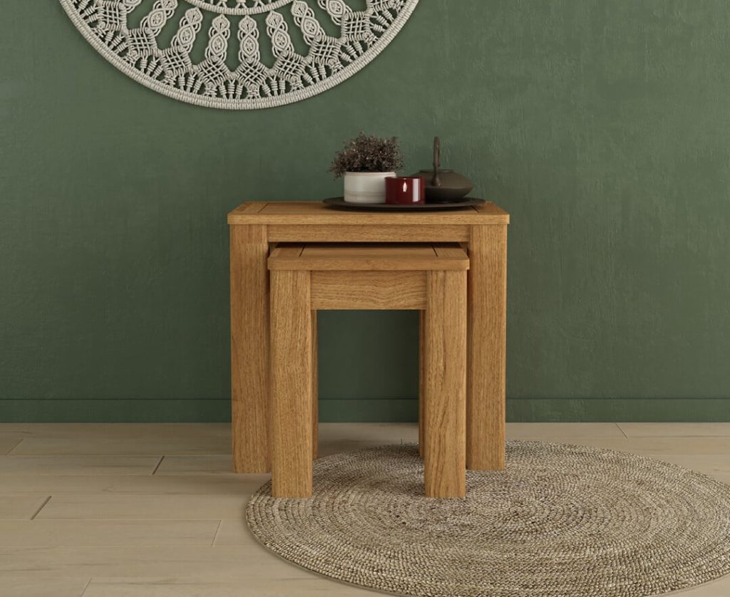 Eclipse Solid Oak Nest Of Tables