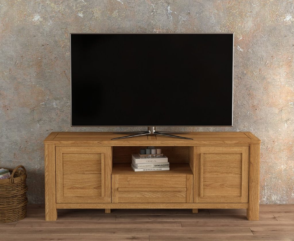 Eclipse Solid Oak Super Wide TV Cabinet