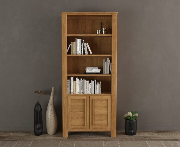 Eclipse Solid Oak Tall Bookcase | Bed Sava