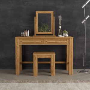Eclipse Solid Oak Dressing Table Set | Bed Sava