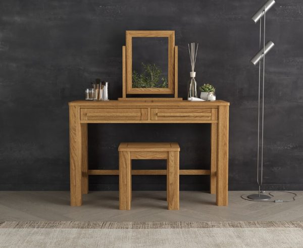 Eclipse Solid Oak Dressing Table Set | Bed Sava