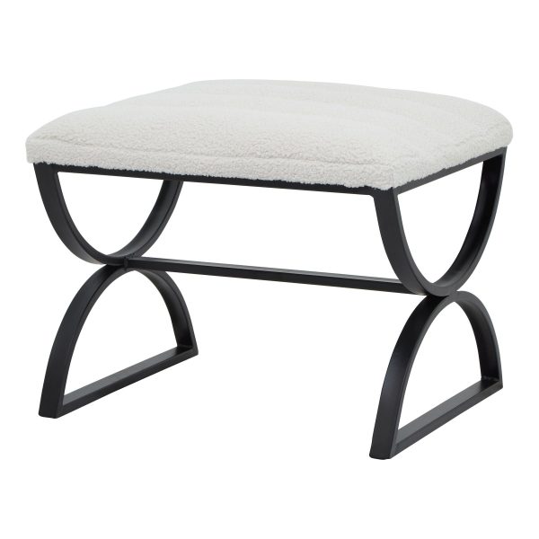 Boucle Ribbed Footstool | Bed Sava