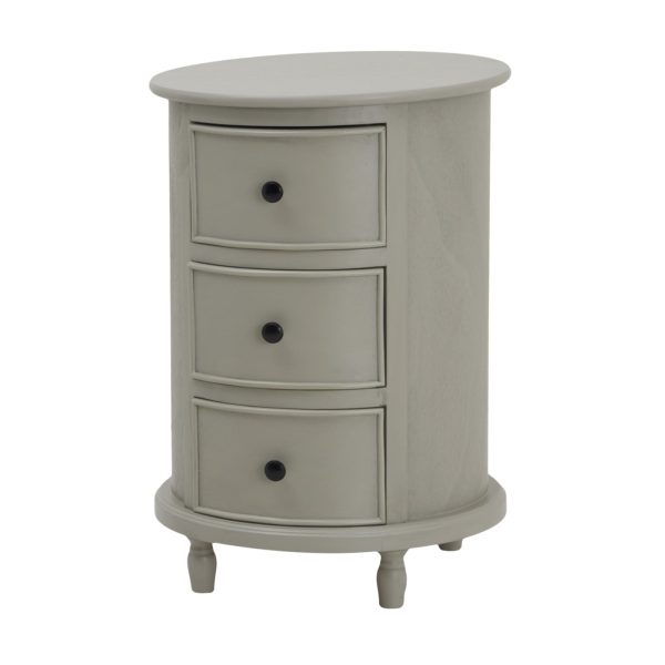 The Camden Collection 3 Drawer Round Side Table | Bed Sava