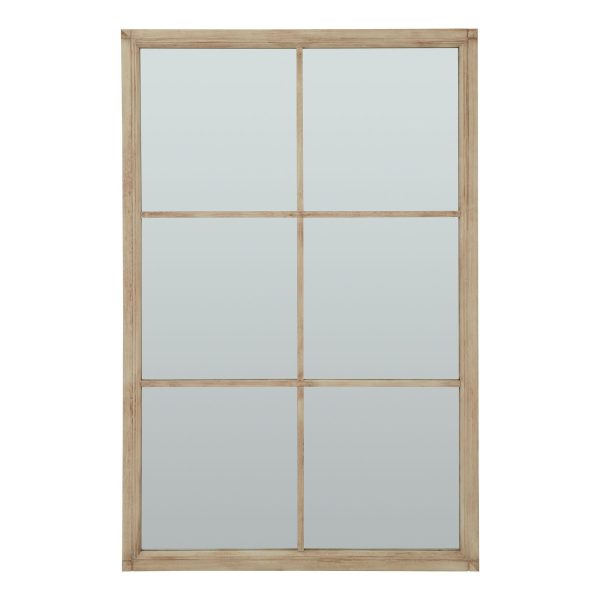 Washed Wood XL Window Mirror | Bed Sava