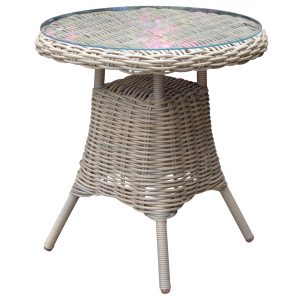 Amalfi Collection Outdoor Bistro Table With Glass Top | Bed Sava