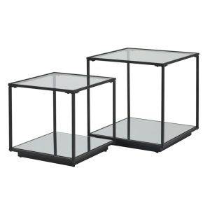Lennox Black Framed Set Of 2 Side Tables | Bed Sava
