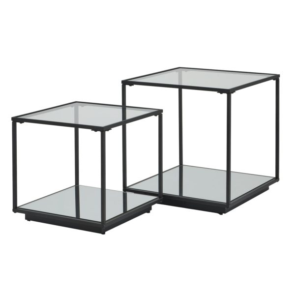 Lennox Black Framed Set Of 2 Side Tables | Bed Sava