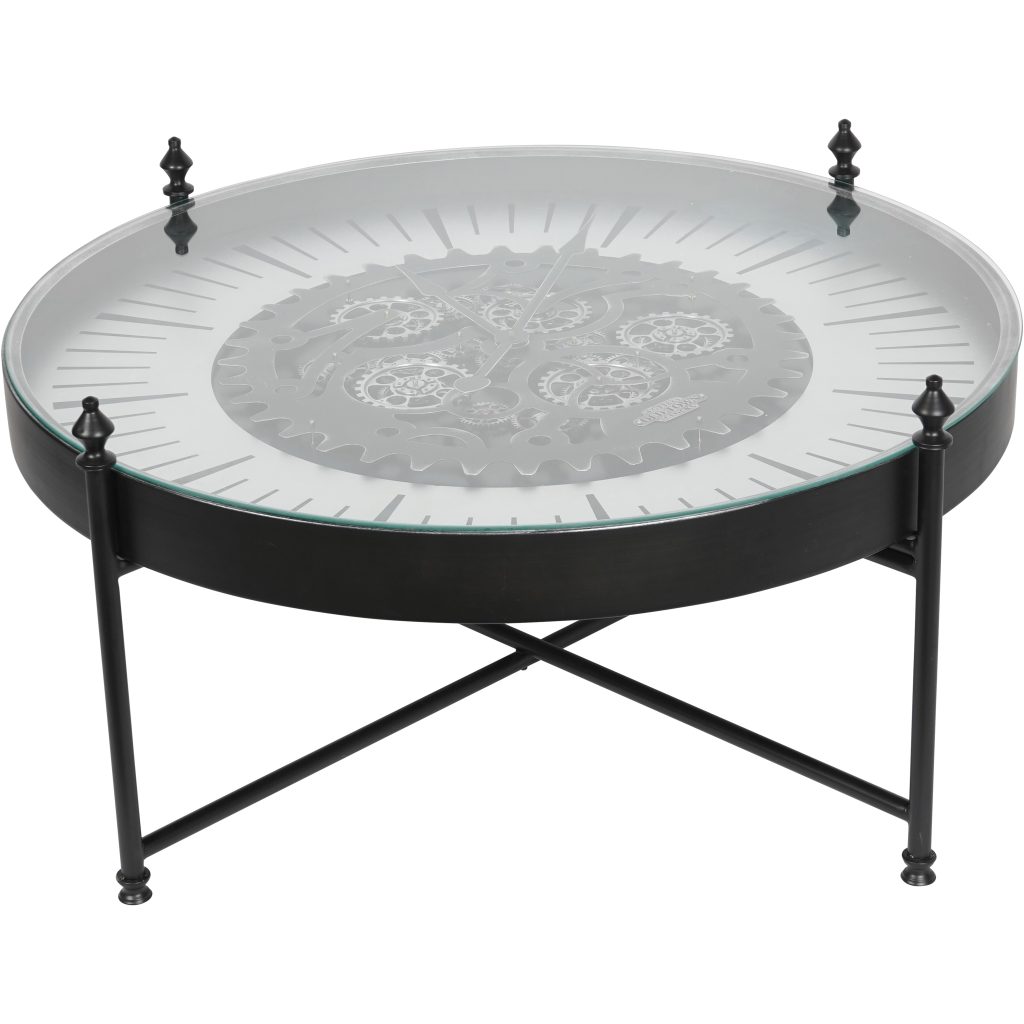 Palladium Coffee Table Wall Clock with Moving Dials