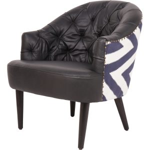 Admiral Occasional Chair with Leather Front  Fabric Back | Bed Sava