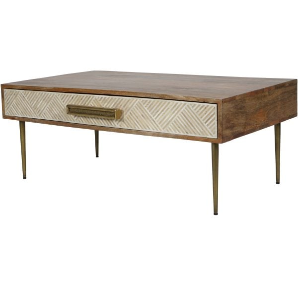 Linden Bone and Mango wood Coffee Table | Bed Sava