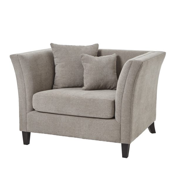 Vesper Taupe Cushion Back Snuggle Chair | Bed Sava