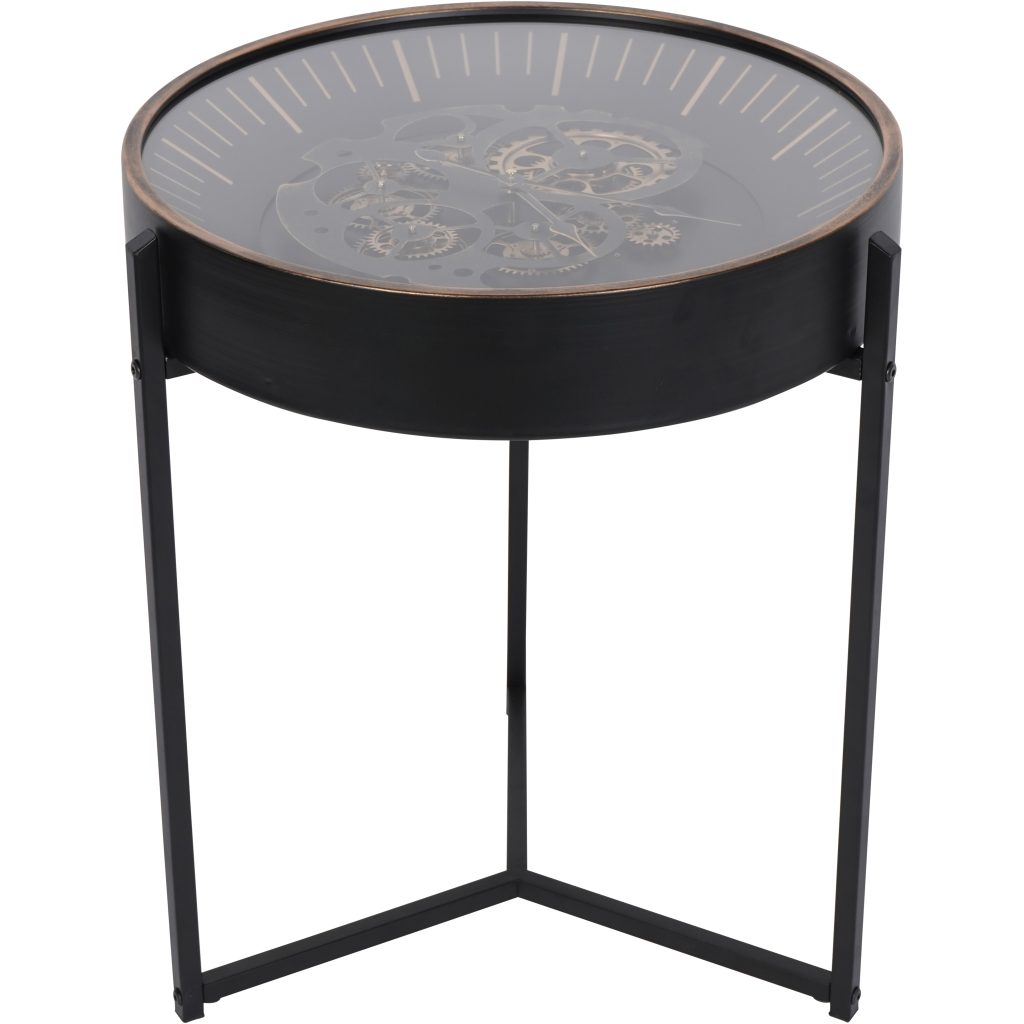 Palladium Side Table Clock with Moving Dials