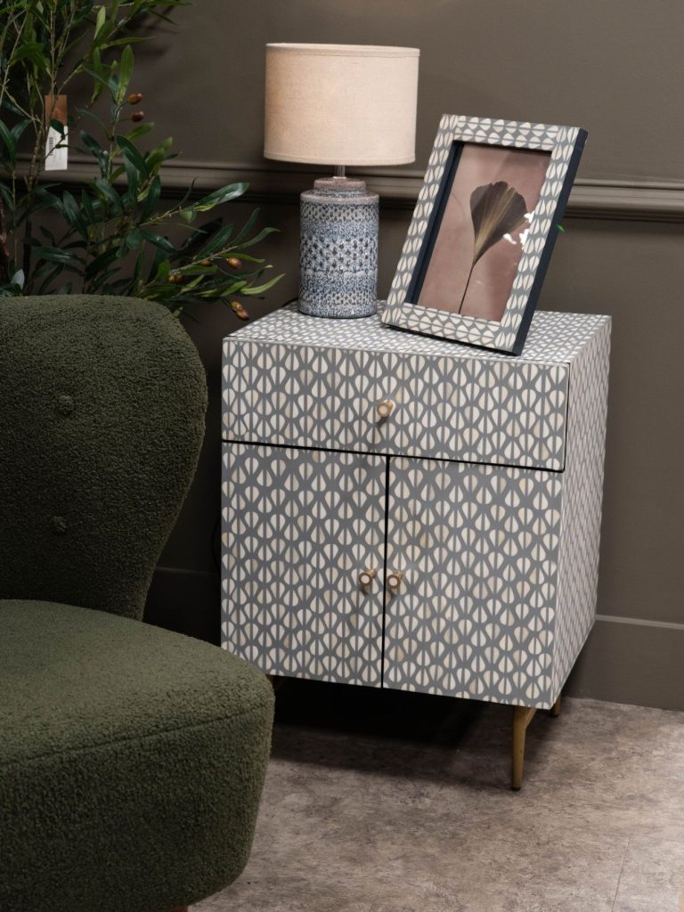 Burgess Bone Inlay 2 Door Bedside