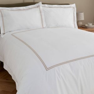Cotton Collection Double Row Cord Bed Linen Set  Natural Single | Bed Sava
