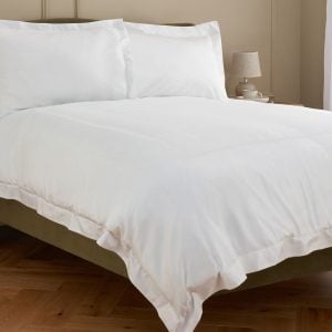 Cotton Collection Double Row Cord Bed Linen Set  White Super King | Bed Sava