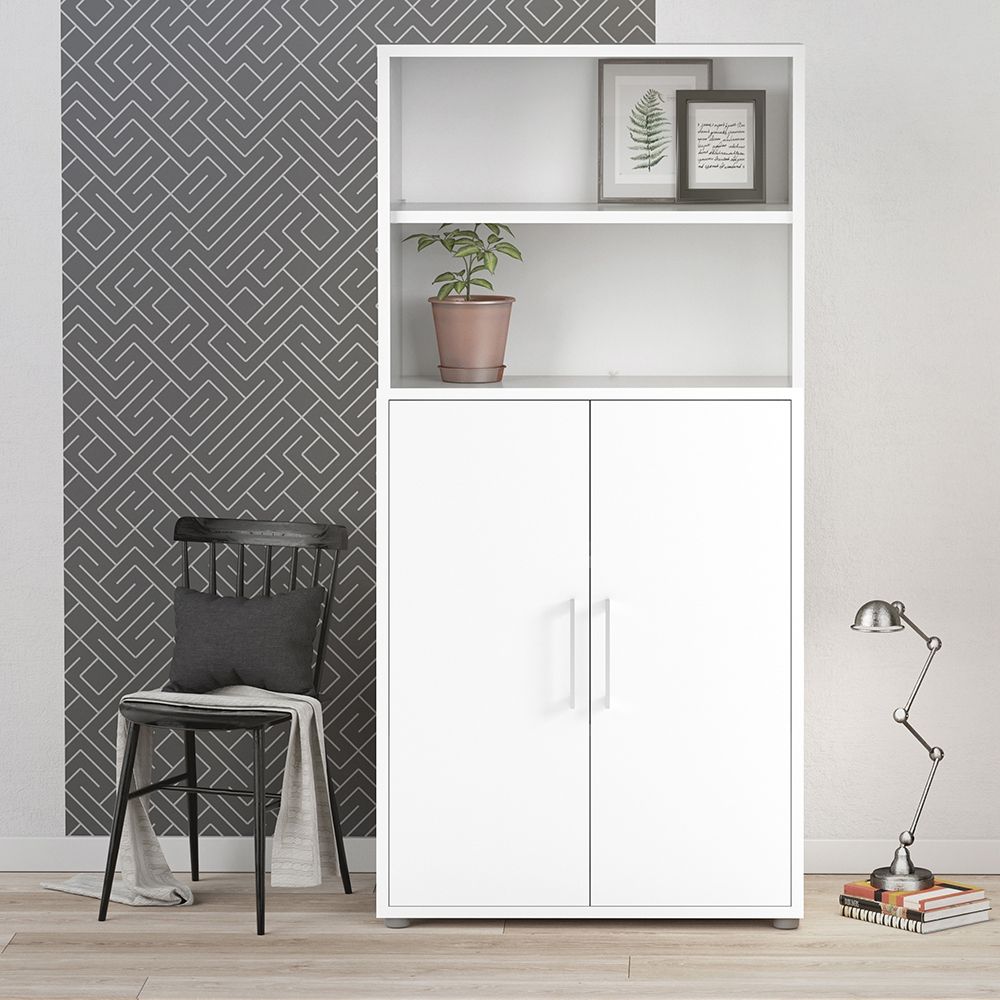 Prima Bookcase 3 Shelves with 2 Doors