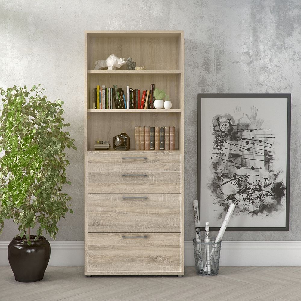 Prima Bookcase 2 Shelves With 2 Drawers 2 File Drawers