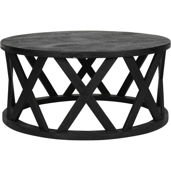 Cali Solid Wooden Coffee Table in Black | Bed Sava