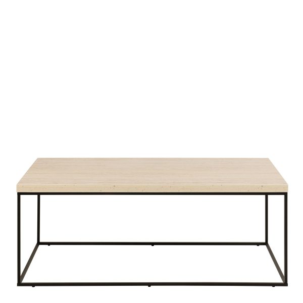Barossa Coffee Table with Travertine Rough Paper Top  Black Powder Steel Base | Bed Sava