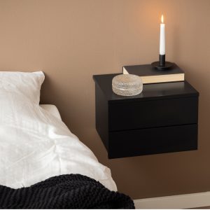 Avignon Bedside Table with 2 Drawers in Black | Bed Sava