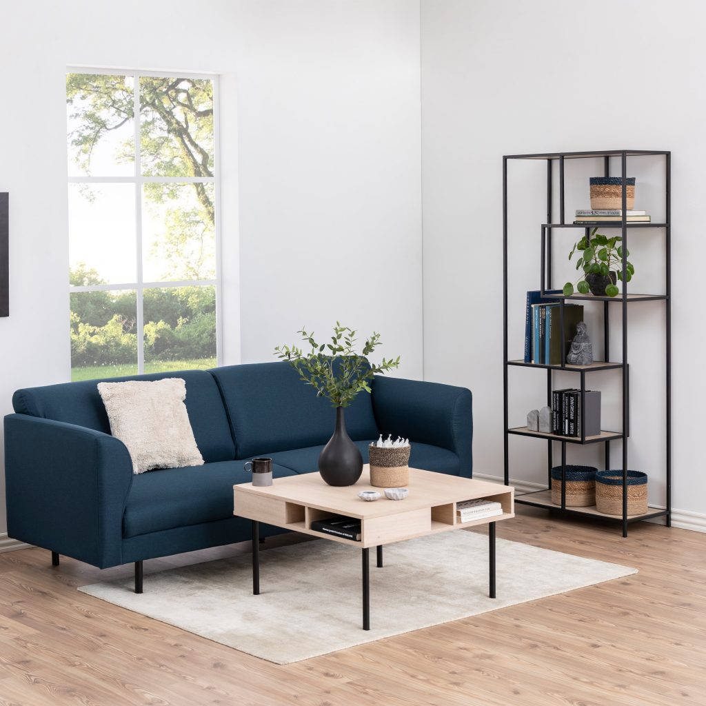 Seaford Tall Black Metal Bookcase with 5 Shelves