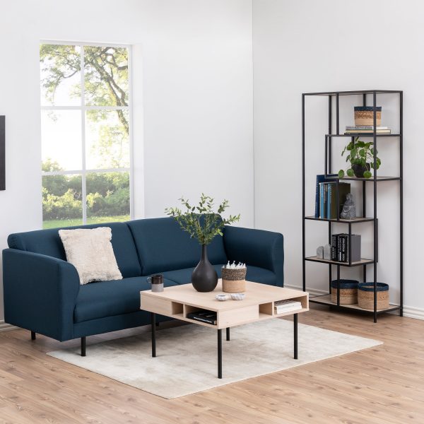 Seaford Tall Black Metal Bookcase with 5 Shelves | Bed Sava