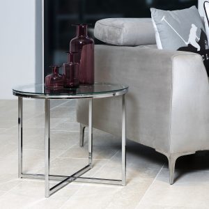 Cross Round Metal Side Table | Bed Sava