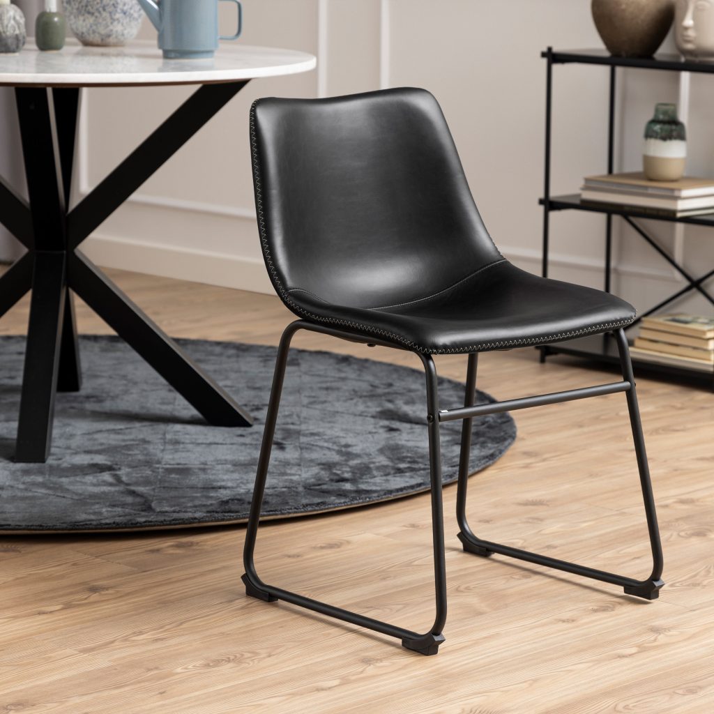I_Oregon Dining Chair with Cream Stitching, Set of 2.