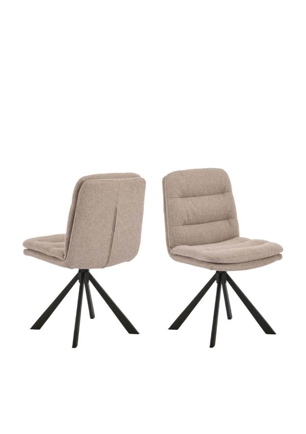 Dean Beige Swivel Dining Chair Set of 3 | Bed Sava