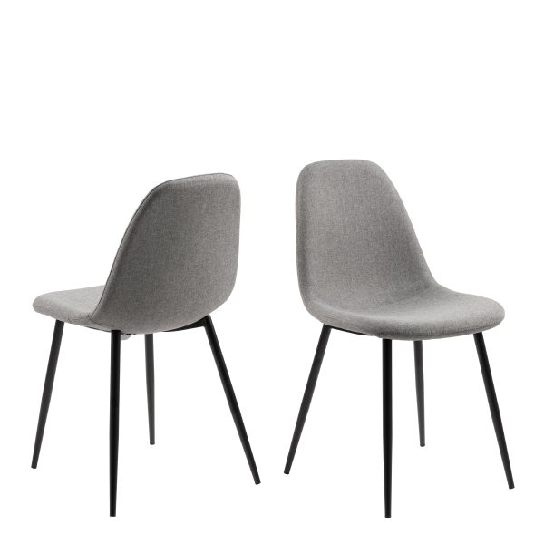 Wilma Dining Chair in Light Grey Set of 4 | Bed Sava