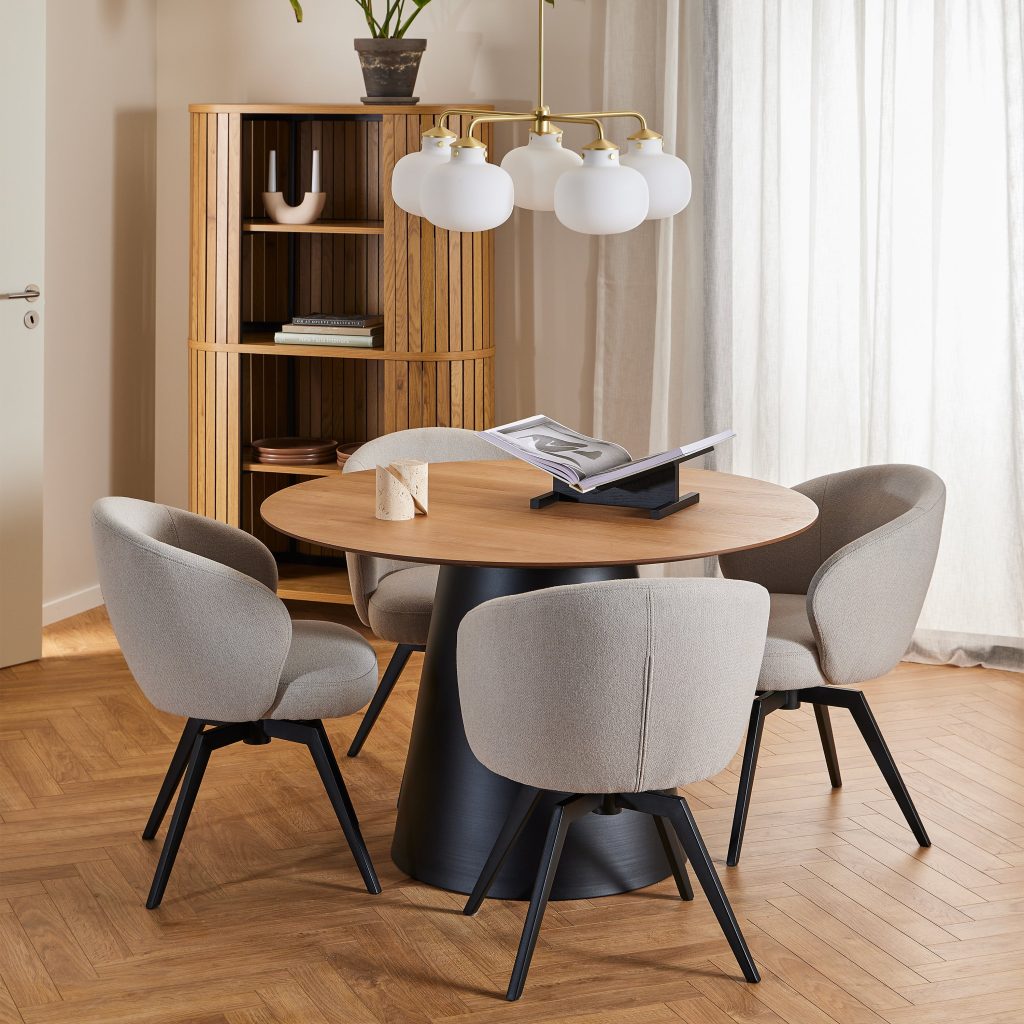 Darlene Dining Chair with Armrest and Swivel Function