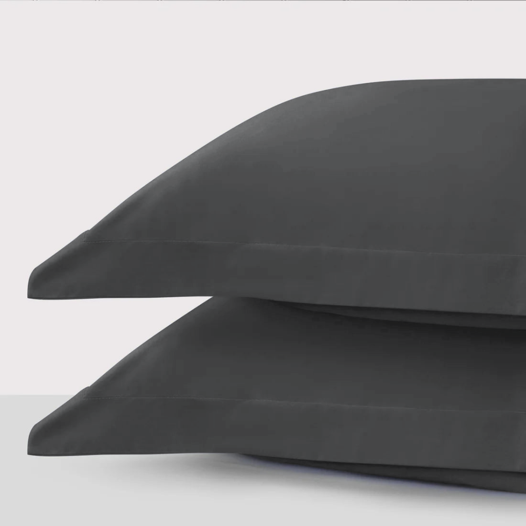 800 thread Count Egyptian Cotton Pair (2 Pillowcases) of Grand Splendour LUXE Pillowcases - Sateen Graphite Grey, Superking Oxford (50x90cm) / Graphite Grey