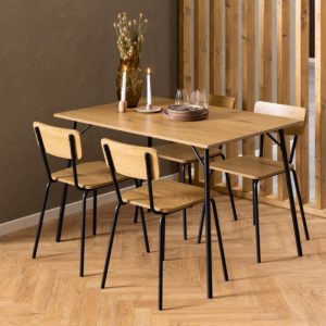 Peru Dining Table in Black and Oak | Bed Sava