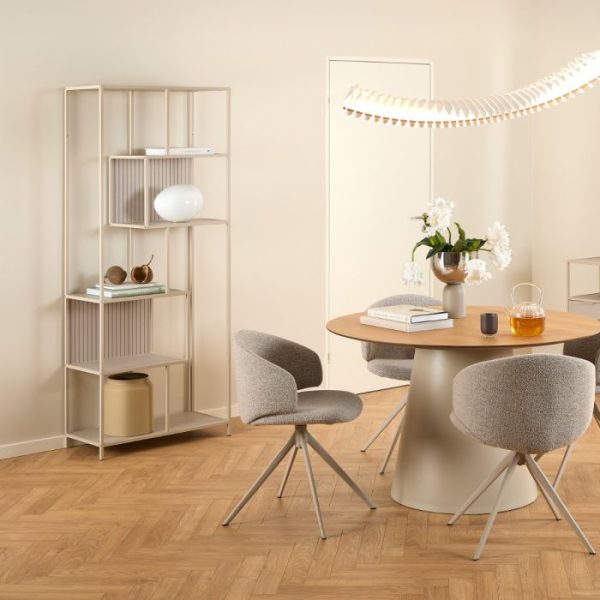 Seaford Tall Grey Metal Bookcase with 5 Shelves | Bed Sava