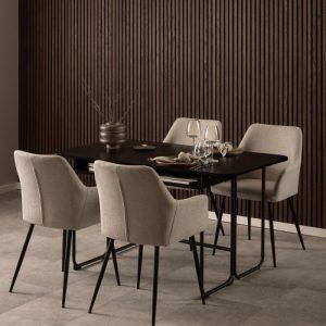 Darlington Dining Table in Black | Bed Sava