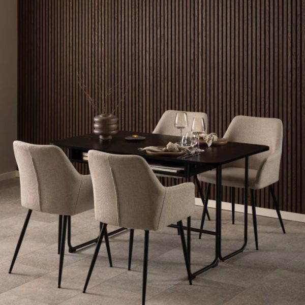 Darlington Dining Table in Black | Bed Sava