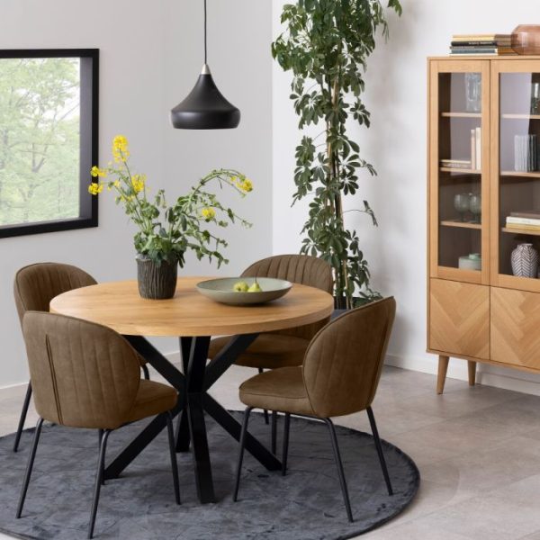 Heaven Dining Table in Oak with Black Legs | Bed Sava