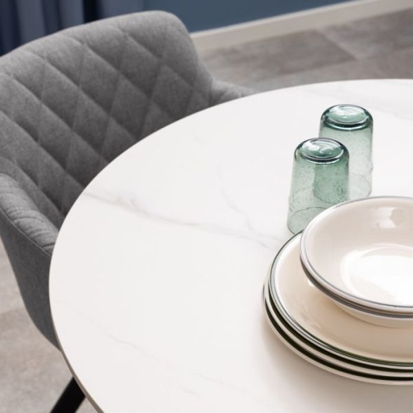 Malta Ceramic Round Dining Table | Bed Sava