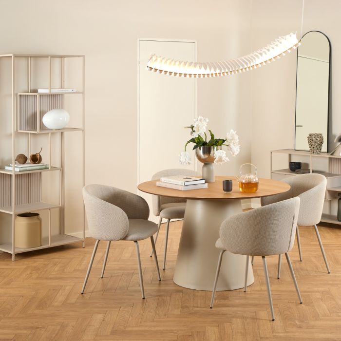 Soli Round Dining Table in Oak/Grey 120x75cm