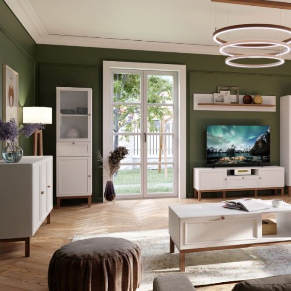 Wensley 3 Door 1 Drawer Sideboard in Light Grey and Oak | Bed Sava