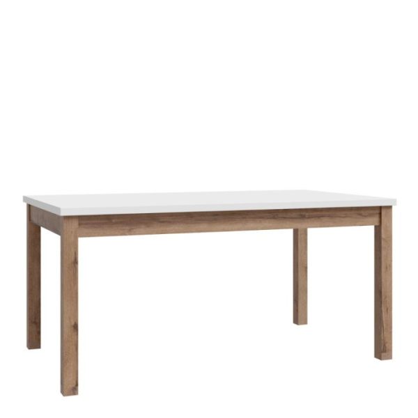 Wensley Dining Table in Light Grey and Oak | Bed Sava