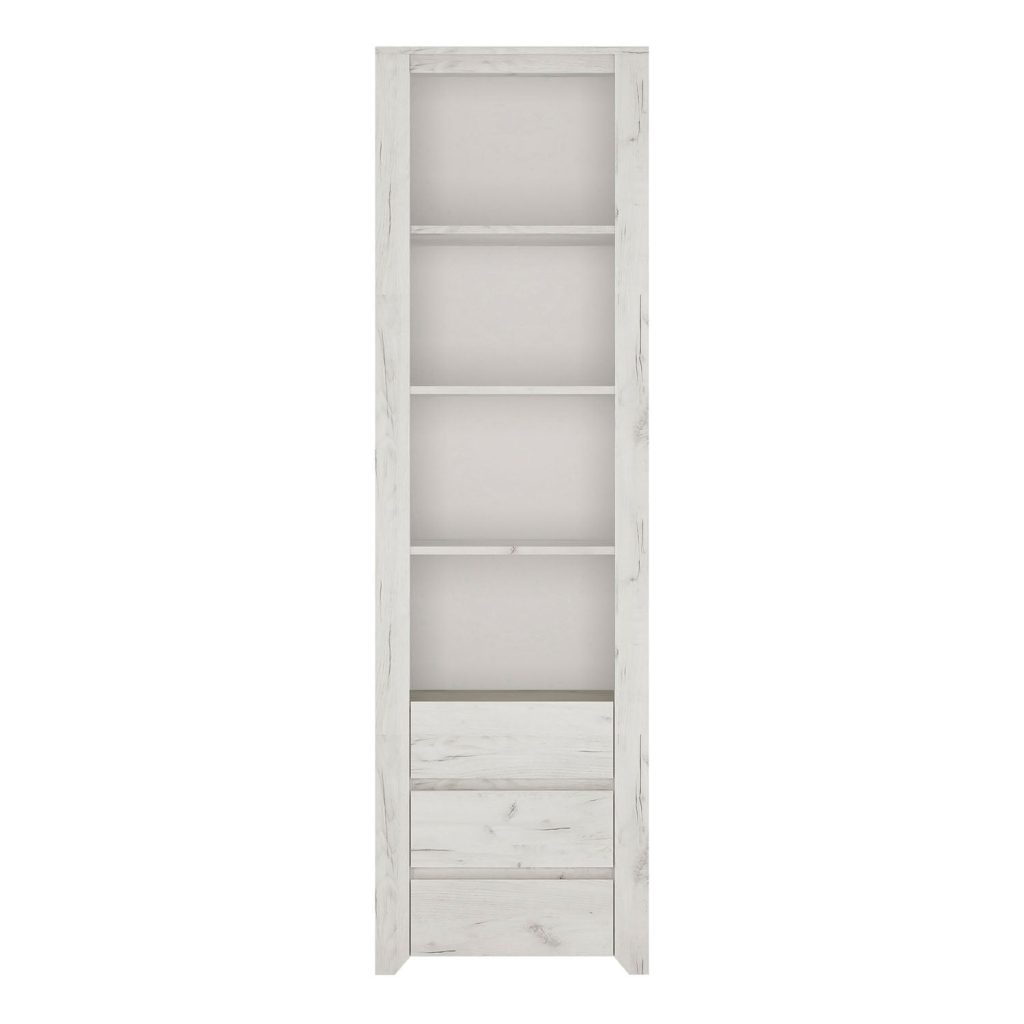 Angel Tall Narrow 3 Drawer Bookcase