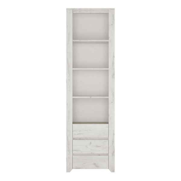 Angel Tall Narrow 3 Drawer Bookcase | Bed Sava